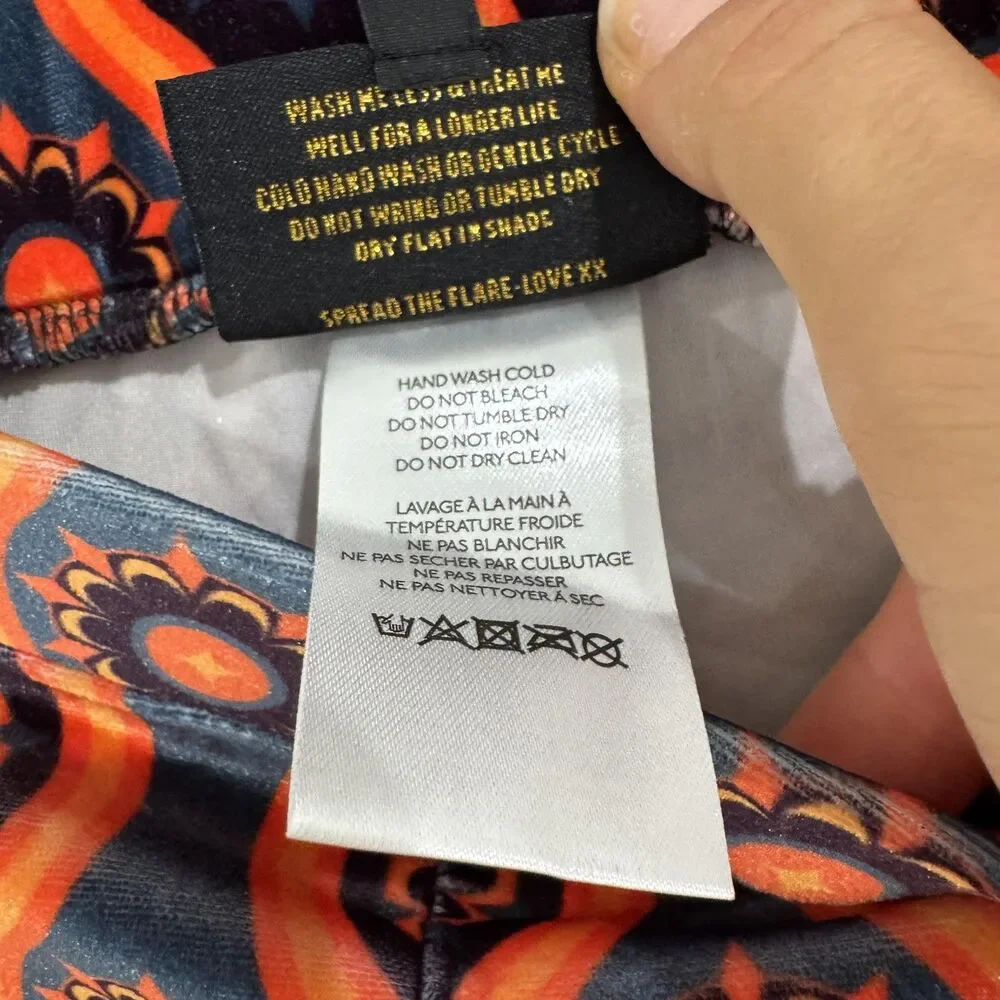 Free People Flare Street Barbara Hulanicki Pants Womens Small Orange Velvet - Picture 4 of 10